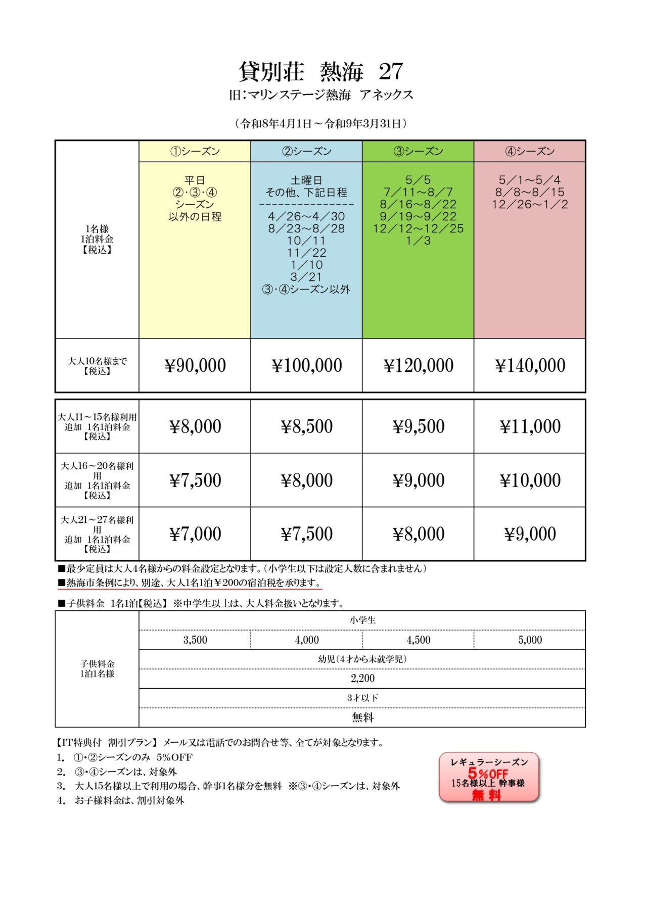 貸別荘 熱海27(旧マリンステージ熱海 アネックス)の間取り図