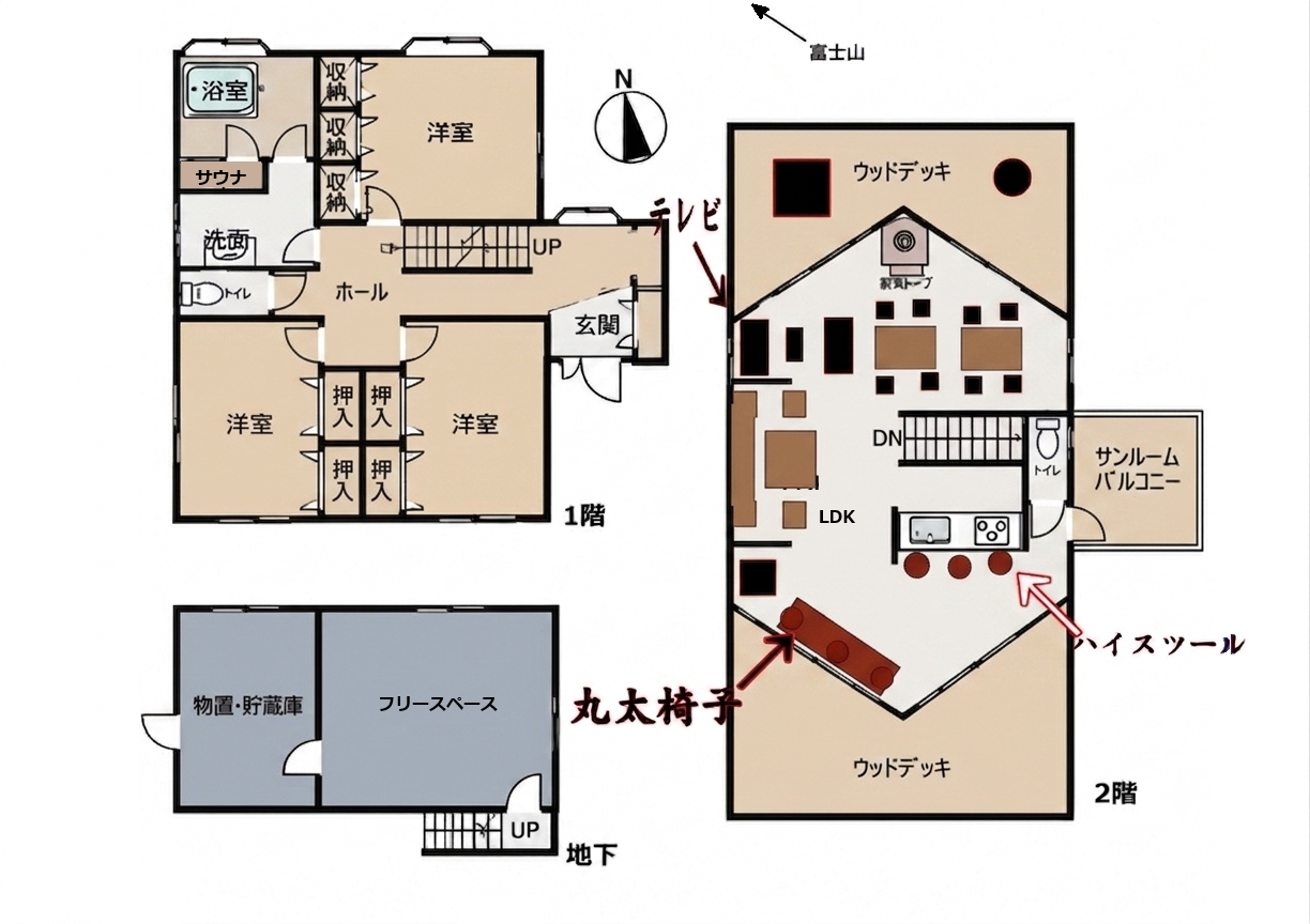 ヴィラ・エメグリの間取り図