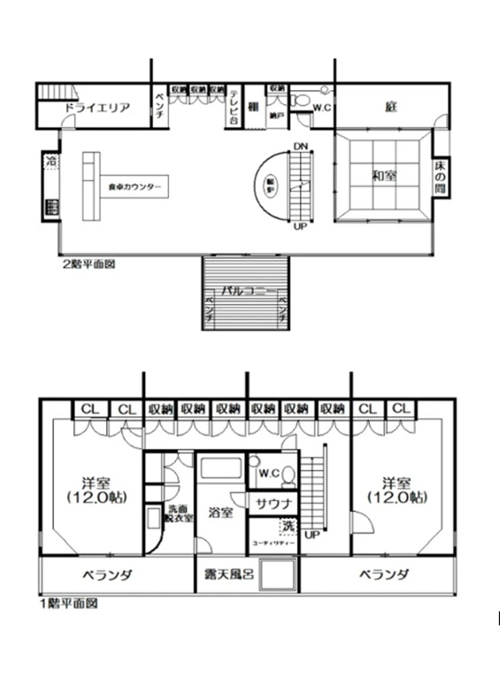 風と森と空のヴィラ　ブレス熱海　アネックスの間取り図