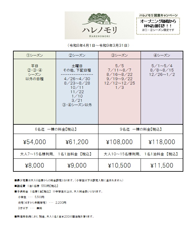 ハレノモリ 熱海　2026年9月オープンの間取り図